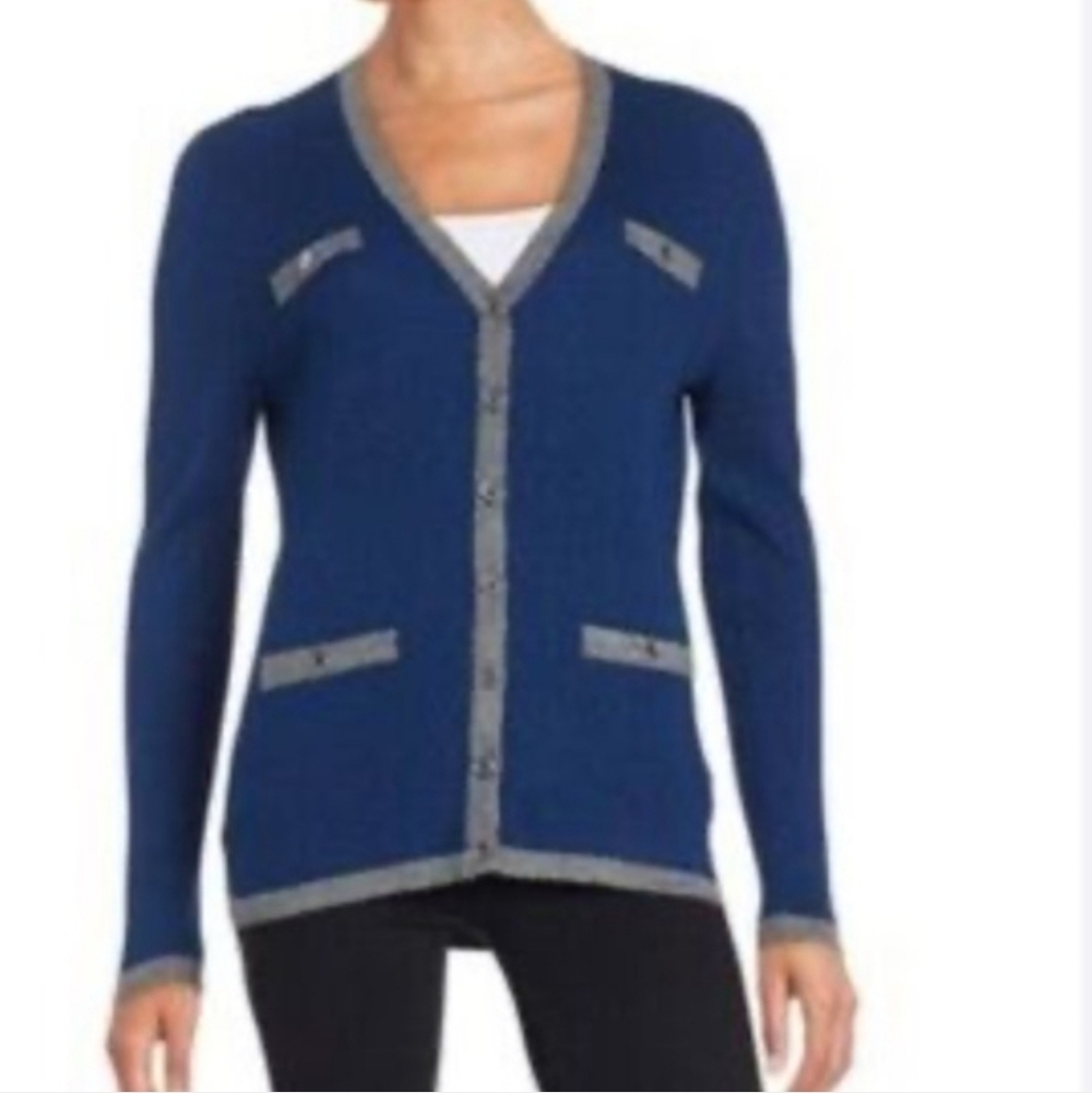 Karl Lagerfeld Ribbed Cardigan Sweater XL - Picture 7 of 8